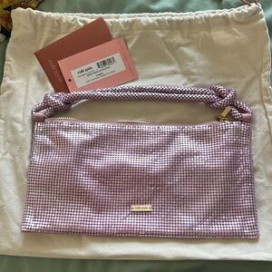Cult Gaia Hera Nano Rhinestone Shoulder Bag in Amethyst Purple NEW